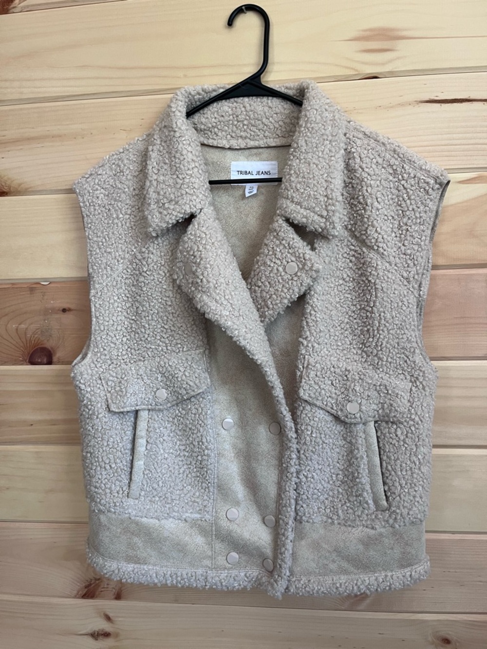 Women's Beige Sherpa Vest